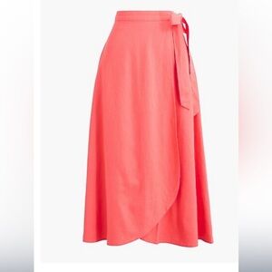 J. Crew Factory Coral Faux Wrap Skirt